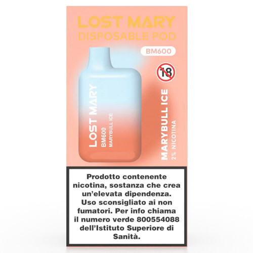 Lost Mary BM600 Disposable Electronic Cigarette Marybull Ice 20mg/ml